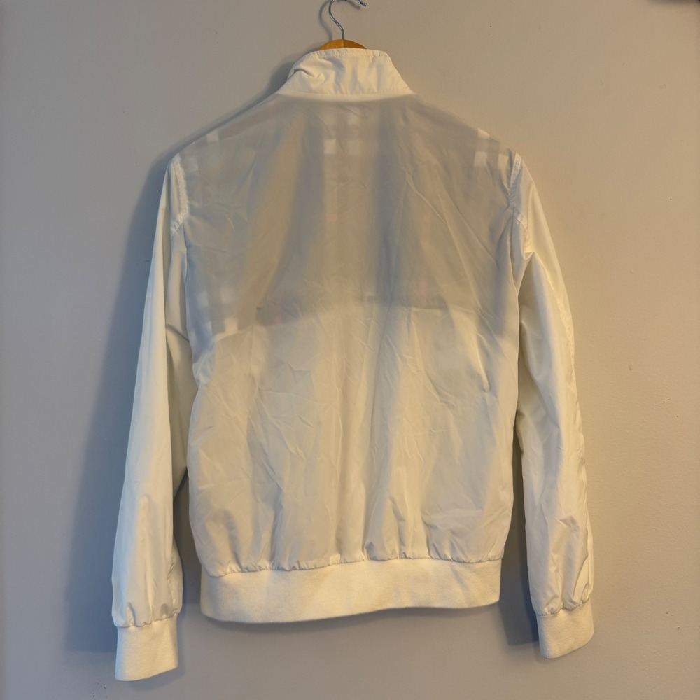 Burberry Prorsum Mens White Cotton Full Zip Bomber Jacket Size M Knight Logo - Picture 6 of 7